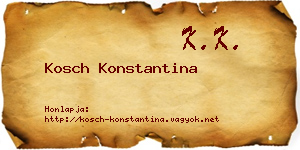 Kosch Konstantina névjegykártya